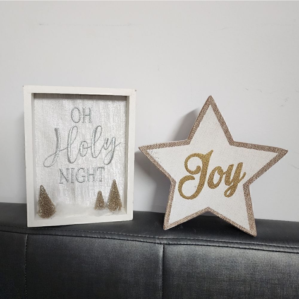 Nwt Christmas Home Decor Wooden Sign Bundle